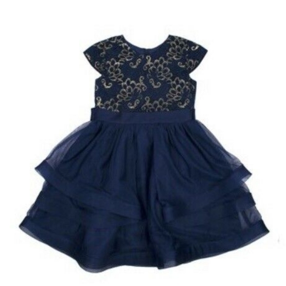 Wonder Nation Girls Lurex Lace & Tulle Dress - Picture 1 of 3